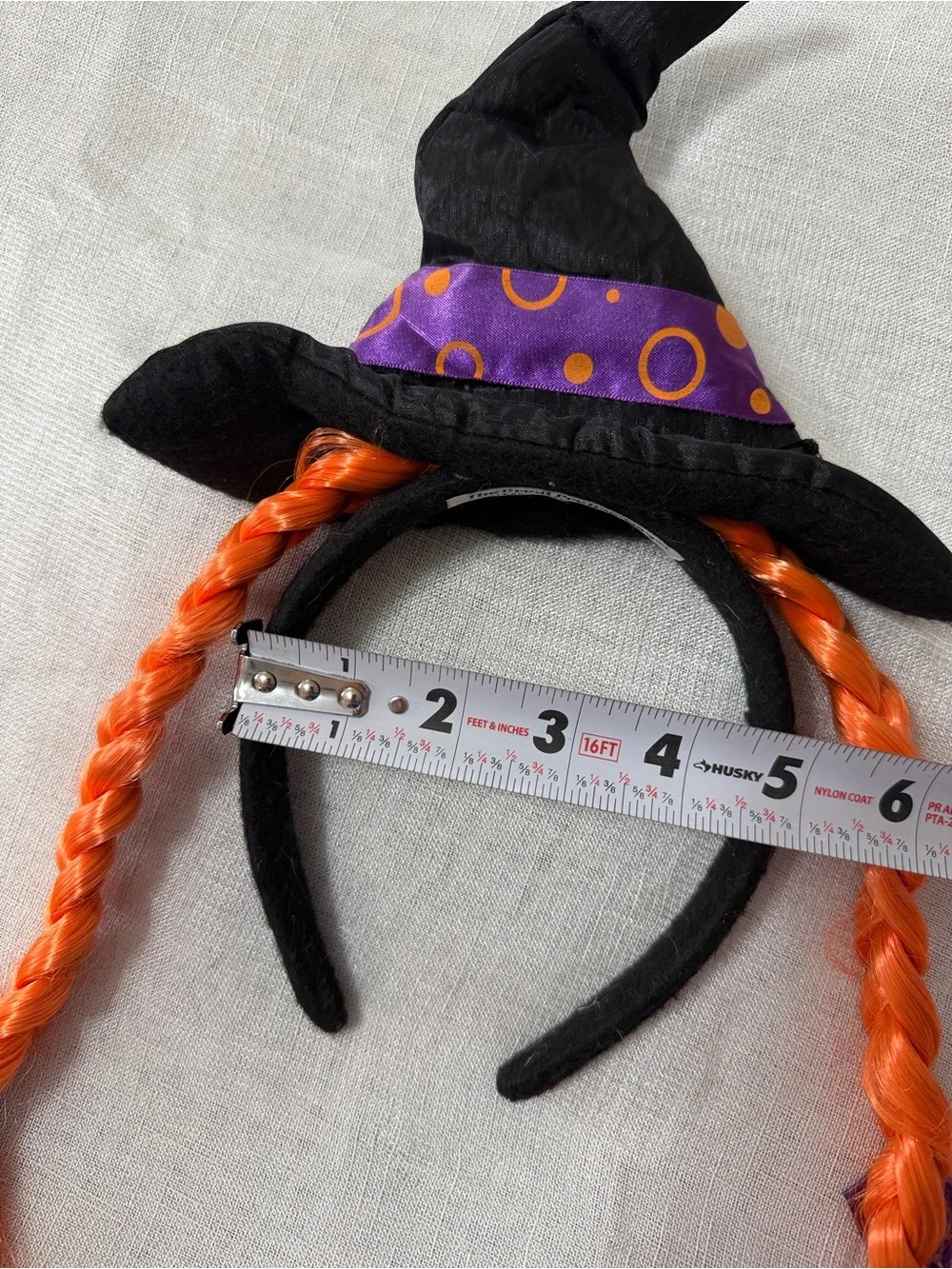 🎃 Costume Set - Witch Hat Headband, Orange Scarf & Orange Ribbon